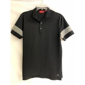 VTG Hugo Boss Men’s Collared Short Sleeve Polo T Shirt Size M Black Gray